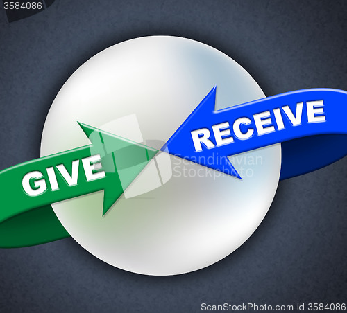 Image of Give Receive Arrows Represents Present Donate And Take