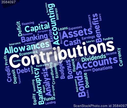 Image of Contributions Word Means Supporter Support And Volunteer