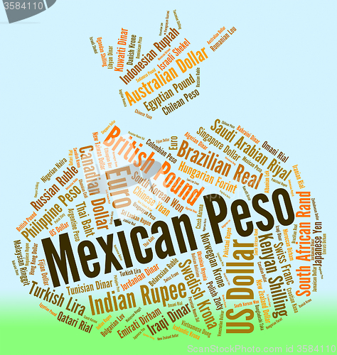 Image of Mexican Peso Represents Worldwide Trading And Coinage