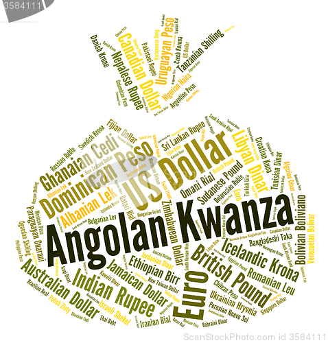 Image of Angolan Kwanza Indicates Exchange Rate And Aoa
