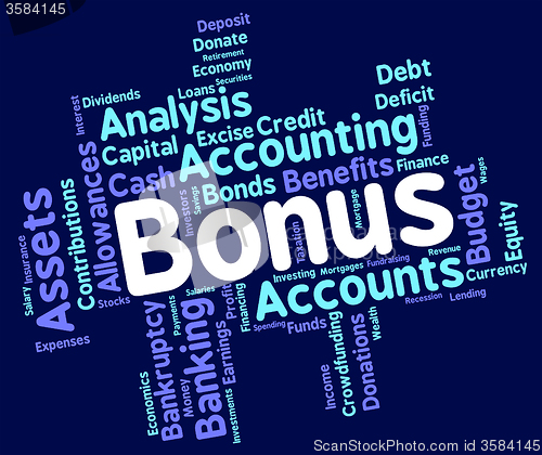 Image of Bonus Word Represents For Free And Added