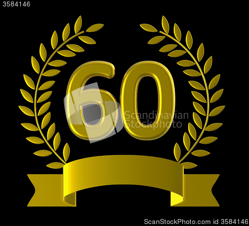 Image of Sixtieth Birthday Shows Happy Anniversary And 60Th