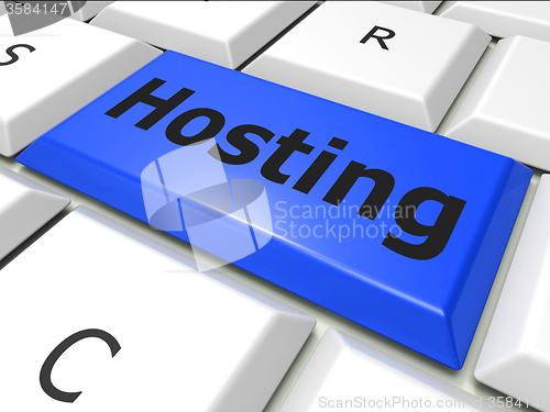 Image of Online Hosting Means World Wide Web And Computer