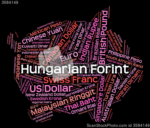 Image of Hungarian Forint Shows Worldwide Trading And Banknotes