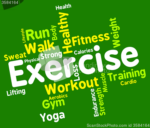 Image of Exercise Words Shows Working Out And Exercised