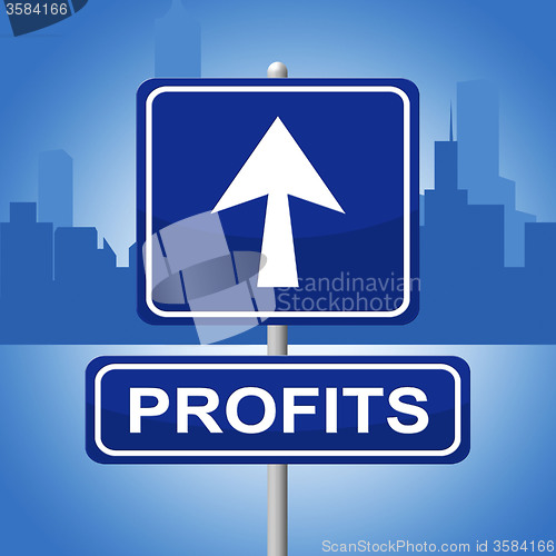 Image of Profits Sign Indicates Signboard Pointing And Arrow