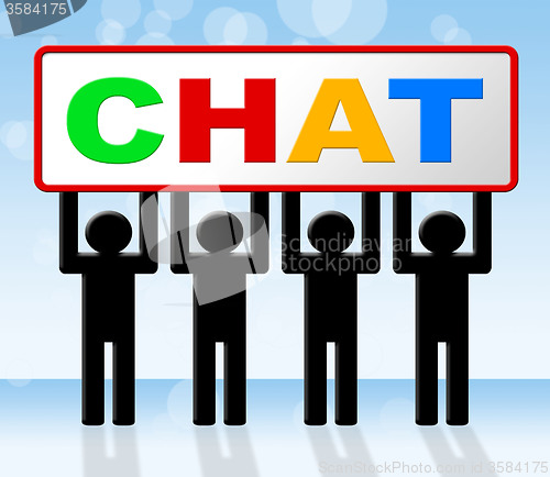 Image of Chatting Chat Means Messenger Communicating And Call