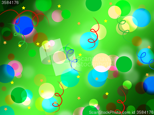 Image of Green Spots Background Means Light Circles And Curls\r