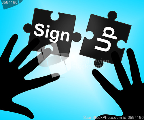 Image of Sign Up Indicates Subscribe Membership And Registering