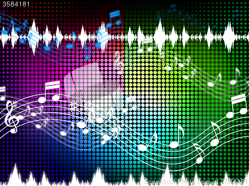 Image of Music Color Background Shows Sounds Harmony And Singing\r