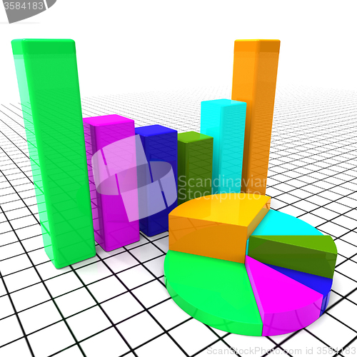 Image of Pie Chart Report Means Business Graph And Data