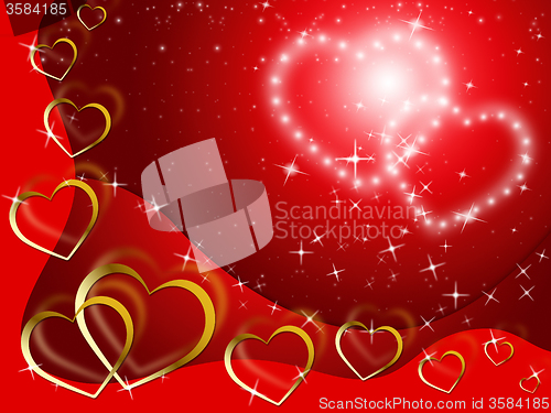 Image of Twinkling Hearts Background Shows Lover And Fondness\r