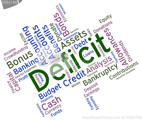 Image of Deficit Word Shows Financial Obligation And Deficiency