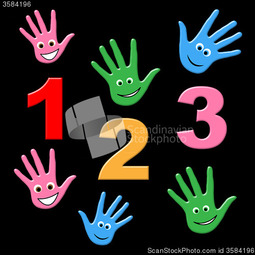 Image of Kids Counting Indicates One Two Three And Number