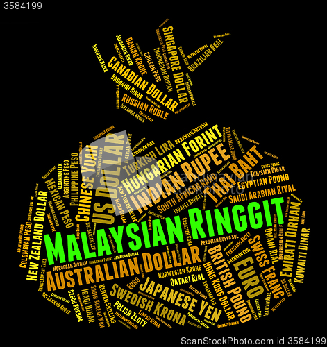 Image of Malaysian Ringgit Represents Worldwide Trading And Banknotes