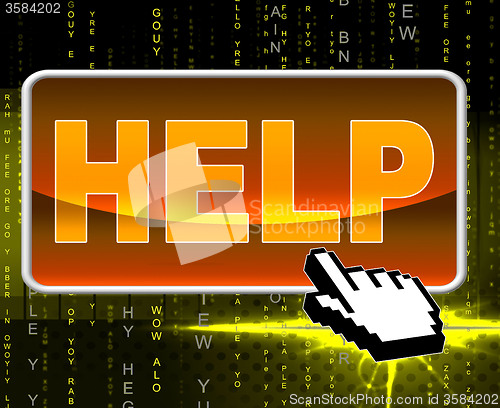 Image of Help Button Represents World Wide Web And Advice