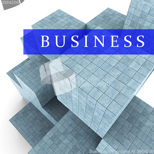 Image of Business Blocks Design Represents Building Activity And Commercial
