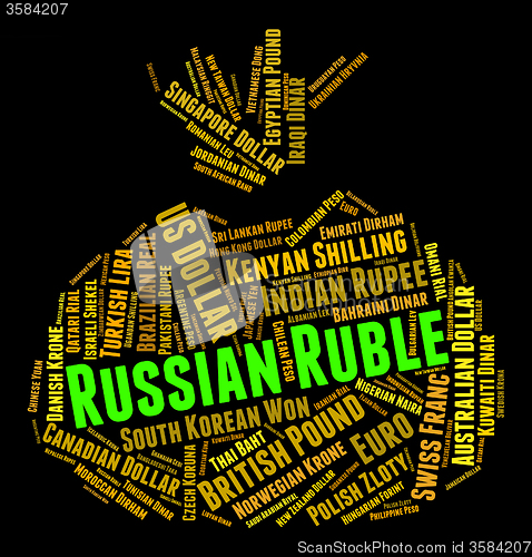 Image of Russian Ruble Represents Foreign Currency And Currencies