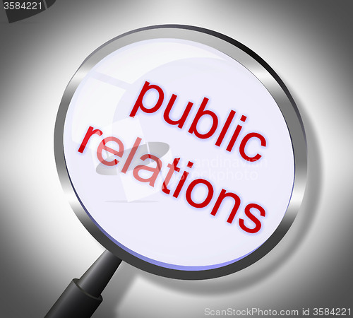Image of Public Relations Represents Searches Promotional And Magnification