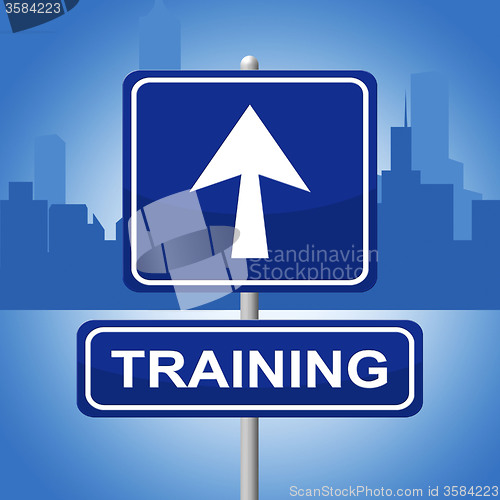 Image of Training Sign Represents Direction Lesson And Webinar