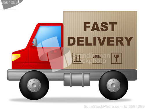 Image of Fast Delivery Shows High Speed And Courier