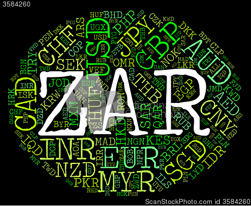 Image of Zar Currency Represents South African Rands And Banknote