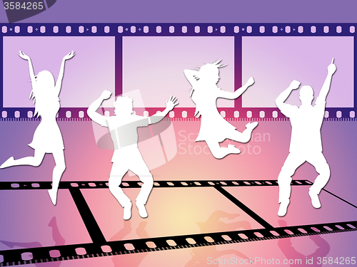 Image of Disco Dancing Shows Camera Film And Celluloid