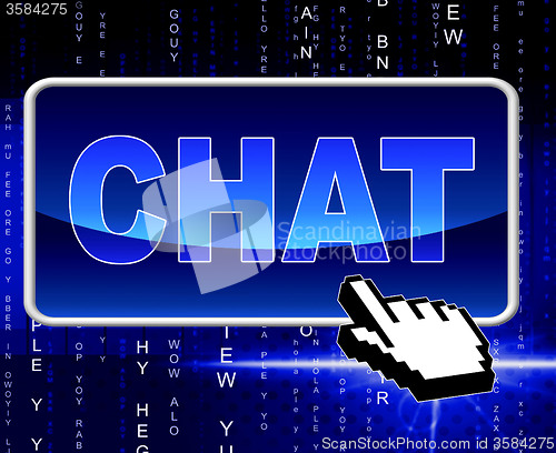 Image of Chat Button Means World Wide Web And Telephone