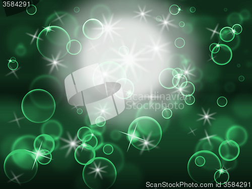 Image of Glow Bubbles Represents Light Burst And Abstract