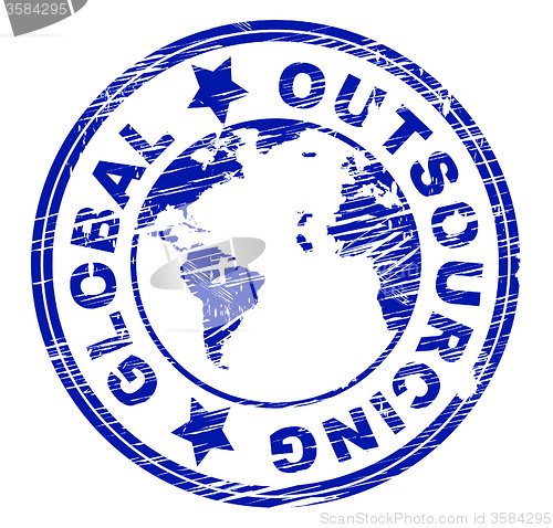 Image of Global Outsourcing Represents Independent Contractor And Freelance