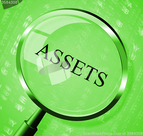 Image of Assets Magnifier Shows Valuables Goods And Magnify