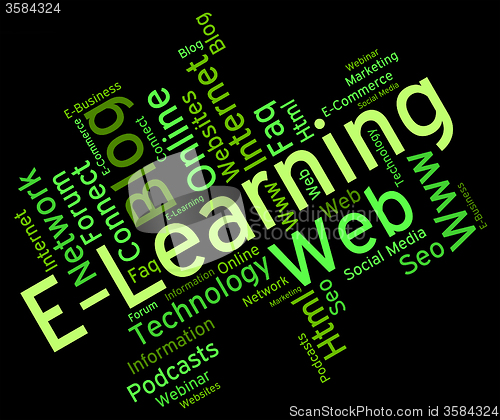 Image of Elearning Word Means World Wide Web And College