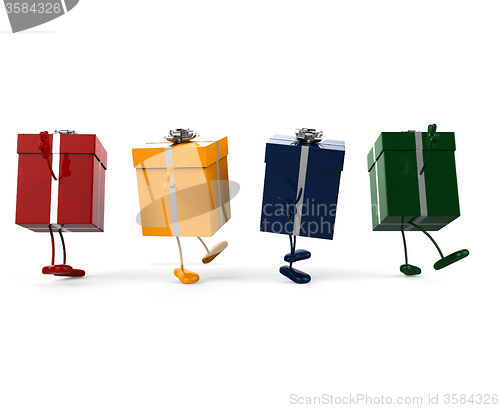 Image of Giftboxes Celebration Means Celebrate Giving And Joy