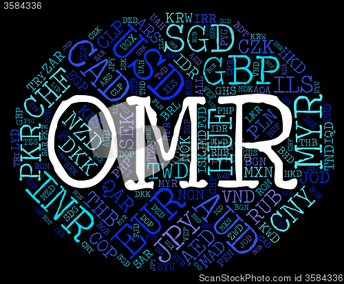 Image of Omr Currency Means Oman Rials And Banknote