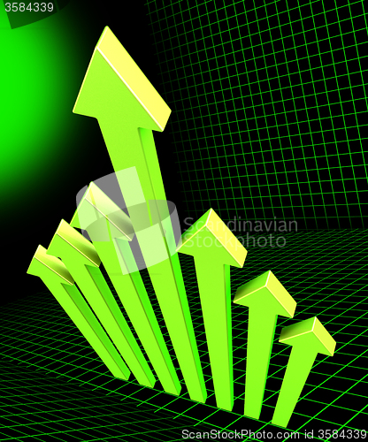 Image of Arrows Going Up Means Growing Pointing And Raise