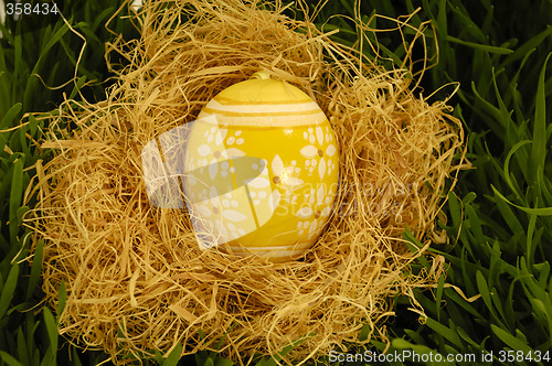 Image of Painted easter egg in nest