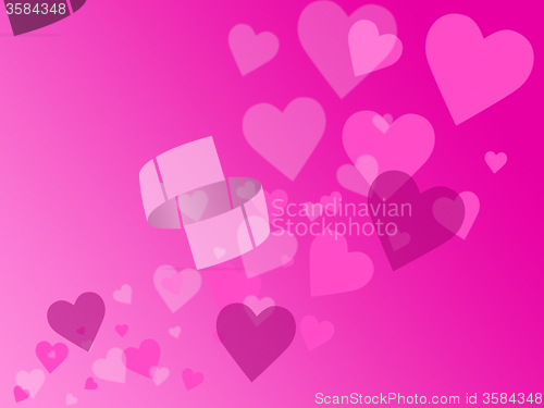 Image of Hearts Background Shows Valentine Day And Abstract