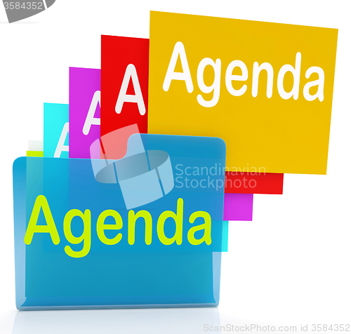 Image of Files Agenda Represents Diary Paperwork And Folder