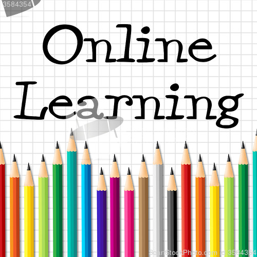 Image of Online Learning Pencils Represents Web Site And Toddlers
