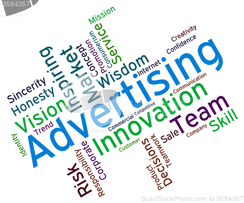 Image of Wordcloud Advertising Means Promote Marketing And Market