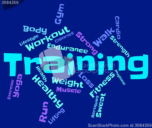 Image of Training Words Shows Getting Fit And Exercise