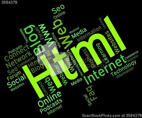 Image of Html Word Represents World Wide Web And Words