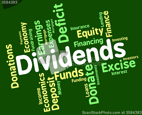 Image of Dividends Word Shows Stock Market And Trading