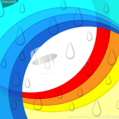 Image of Colorful Curves Background Means Rainbow And Rain Drops\r