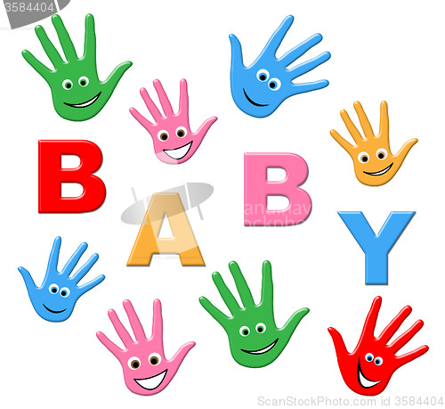 Image of Newborn Baby Means Hands Together And Arm