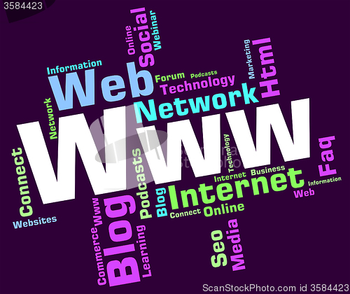 Image of Www Word Shows World Wide Web And Internet