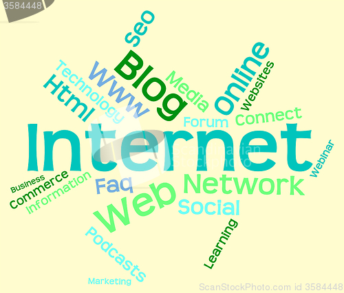 Image of Internet Word Represents World Wide Web And Words