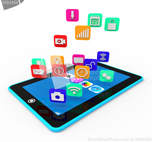 Image of Social Media Phone Means News Feed And Applications