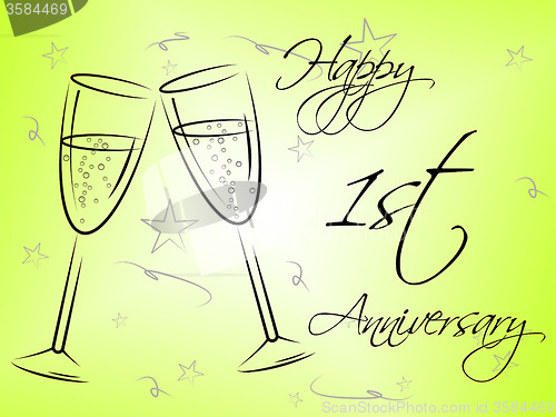 Image of Happy First Anniversary Indicates Celebration Celebrations And Remembrance