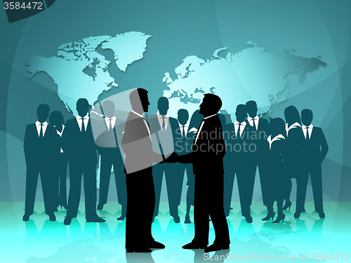 Image of Partnership World Means Work Together And Cooperation